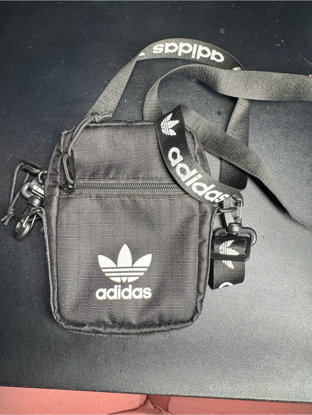 Adidas black & gray crossbody bag
